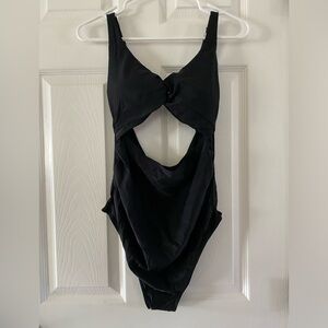 Womens One Piece Swimsuit Ruched Tummy Control High Cut Backless V Neck